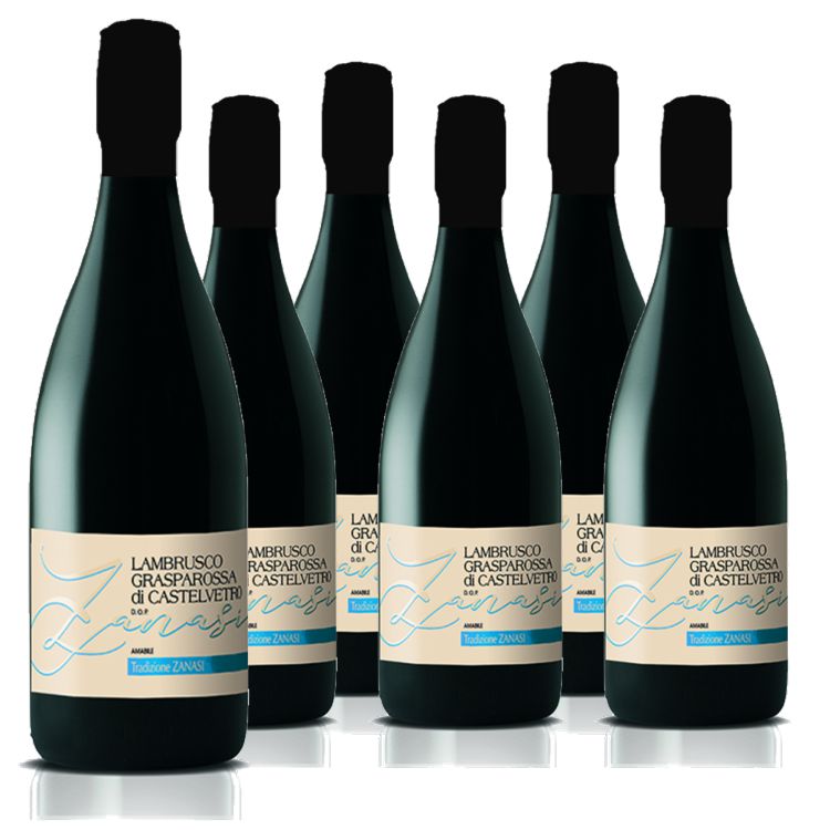 452620 Lambrusco Amabile Zanasi Sparpaket 6 Flaschen