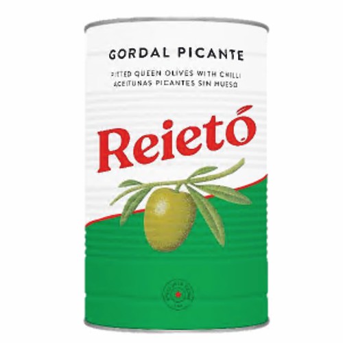 Große Gordal Oliven mit Chili Perello Reieto 1440g | Großmenge