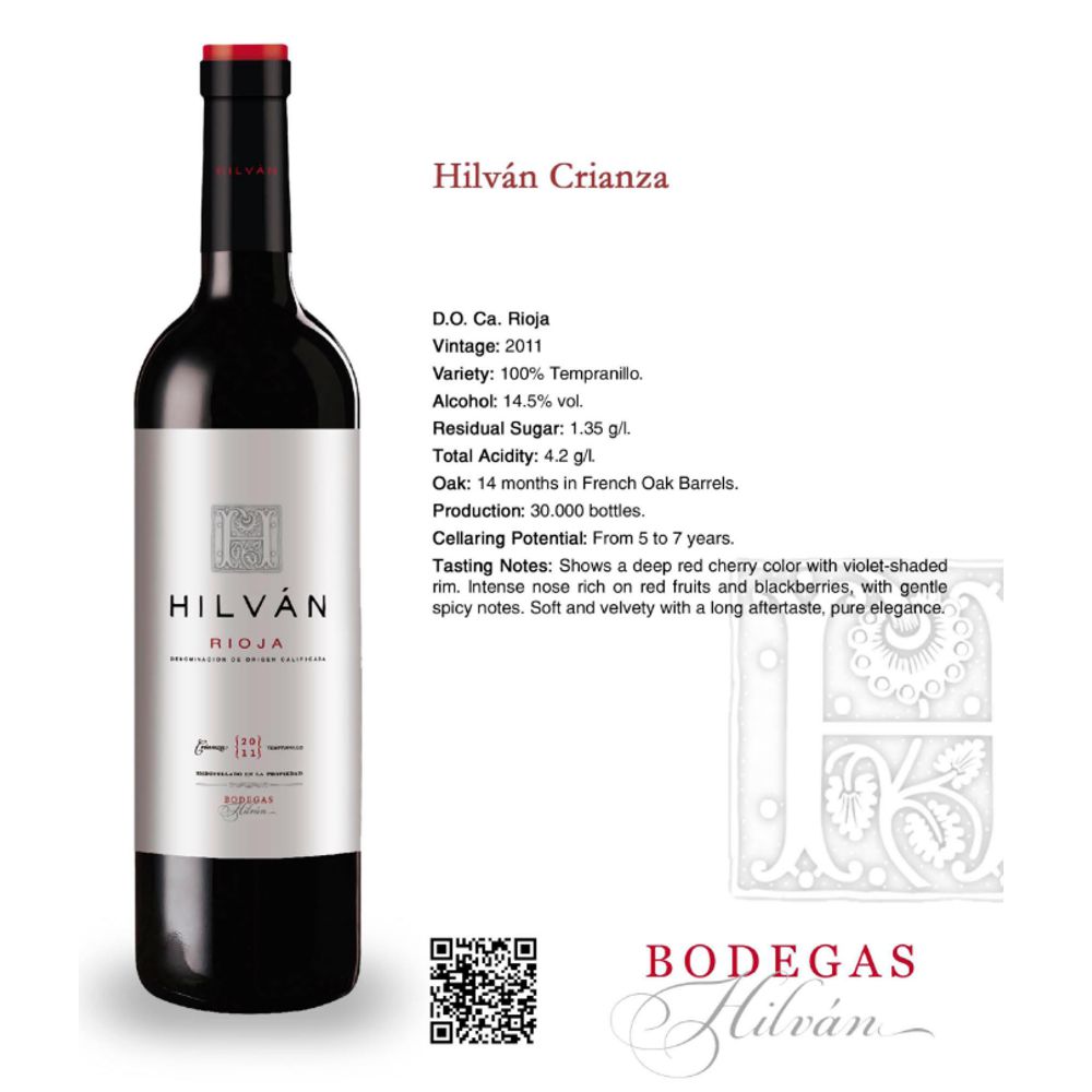 4351A Rioja Rotwein Hilvan Crianza Tempranillo